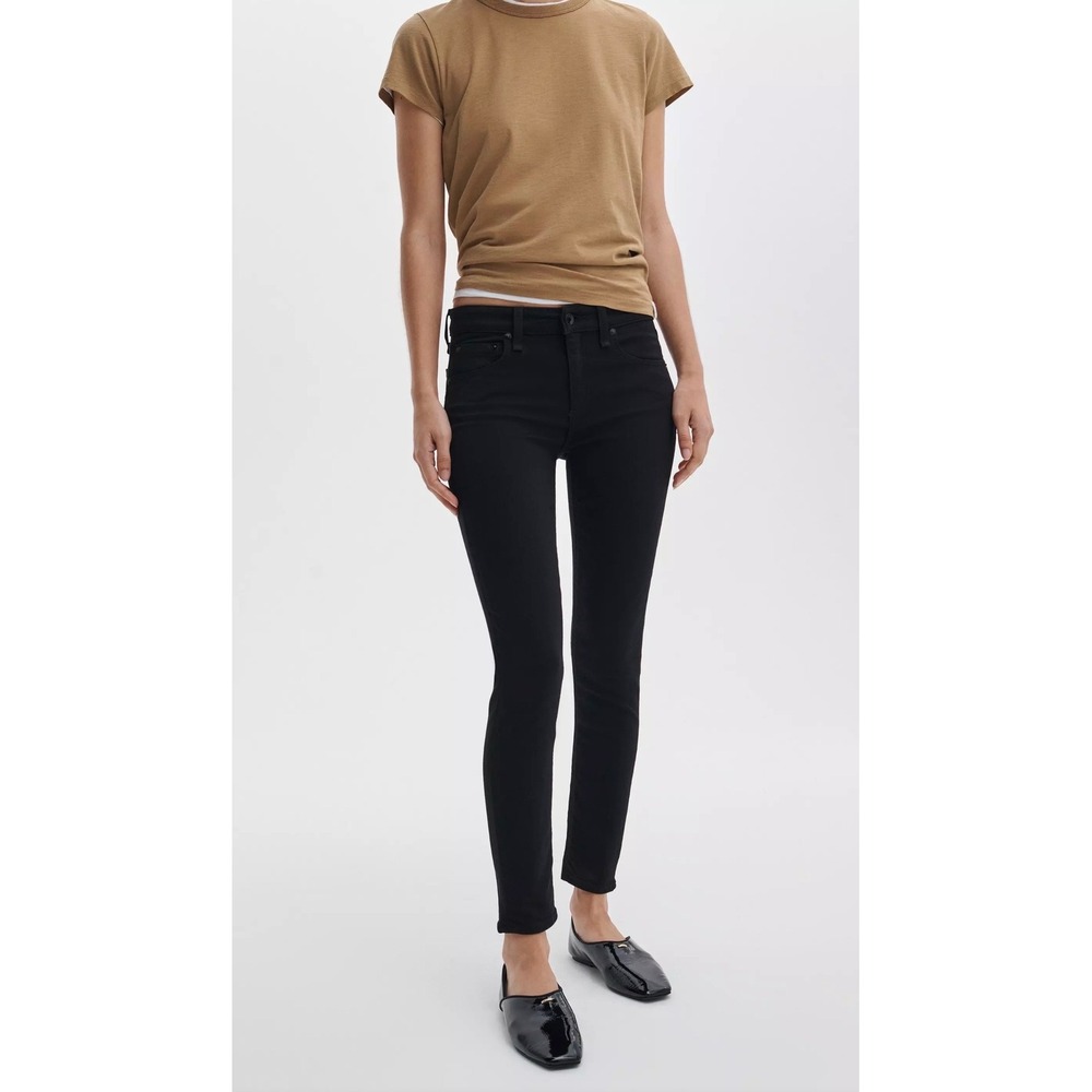Rag & Bone Cate Ankle Skinny Mid Rise Jeans No Fade Black 31